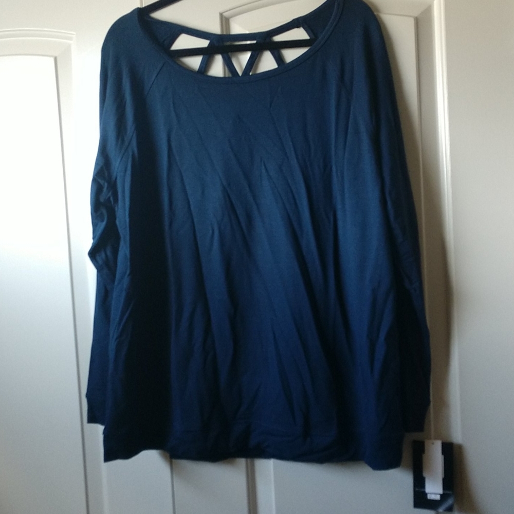 BLACK, not blue, Avia long sleeve yoga top xxl/ 2xg (20) BLACK - Picture 1 of 8